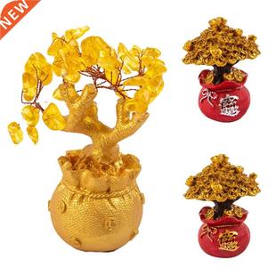 Natural Crystal Bonsai Money Tree Lucky Tree Feng ui Money