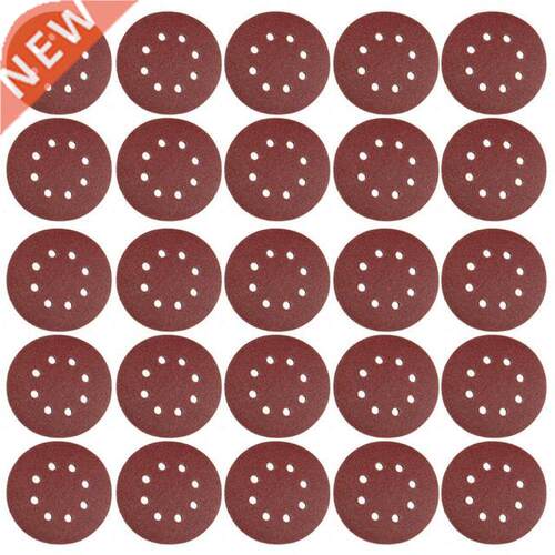 25pcs 125mm 8 hole Sander Disc Sanding Polishing Paper Sandp