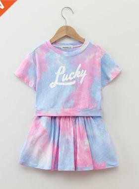 Girl suits summer new ig girl tie-dye net red short-sleeved