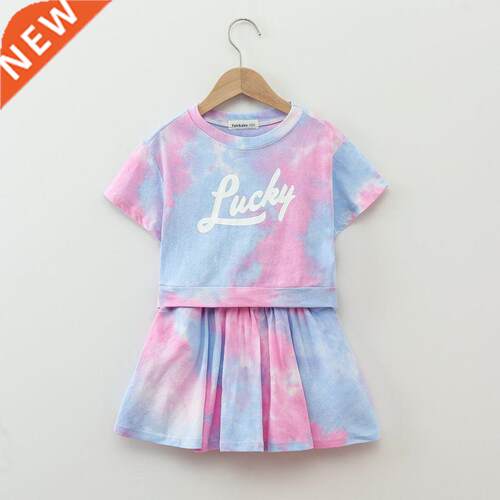 Girl suits summer new ig girl tie-dye net red short-sleeved