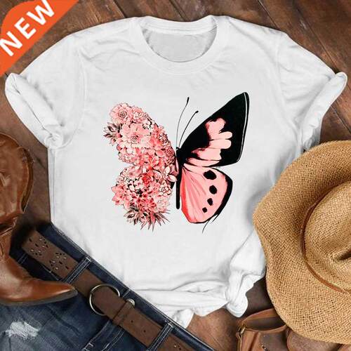 Women Lady Cartoon Butterfly Floral Elegant 2020 Fall Autumn