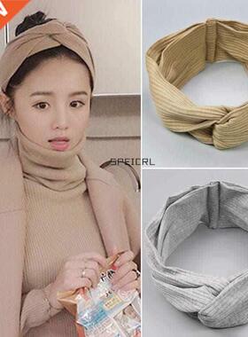 -Wide-brimmed cross hair band Autumn and winter cotton head