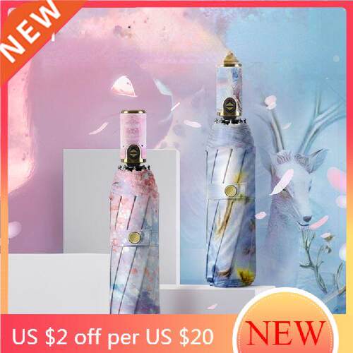 Sun Rain Women Umbrella Female Fully Automatic Sunscreen