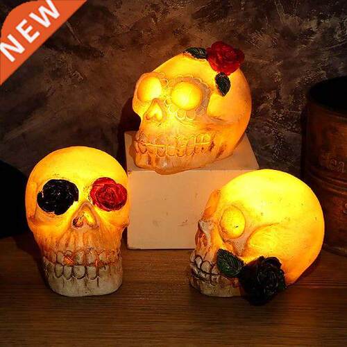 Halloween Skull LED Night Light Resin Skeleton Head LED