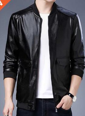 Men Stand Collar Coats/Men's Leather Jackets/ Mens Motorcycl
