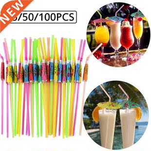 25/50/100pcs Umbrella Cocktail Drinking Disposable Straws Ha