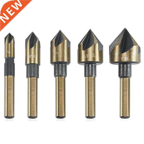Industrial Countersink Drill Bit | 5pc Set Tri-Flat Shank Ch