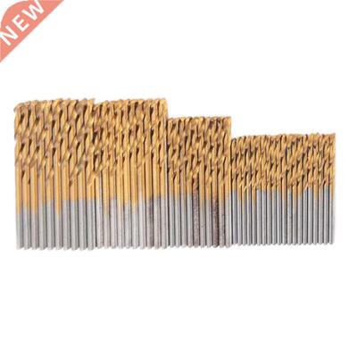 50Pcs Twist Drill Bits Titanium Coated HSS Drill Bit Set 1/1