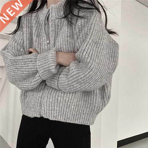 Ladies all-match cardigan short coat knit sweater sweater wi