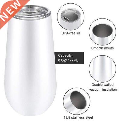 6oz Wine Tumbler Champagne Beer With Lid Wine Glass
