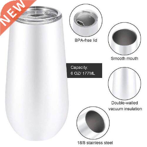 6oz Wine Tumbler Champagne Beer With Lid Wine Glass