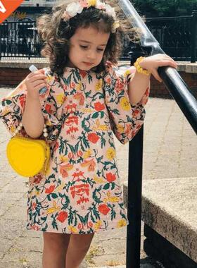 Baby Girl Princess Cotton Floral Dress Puff Sleeve Infant To