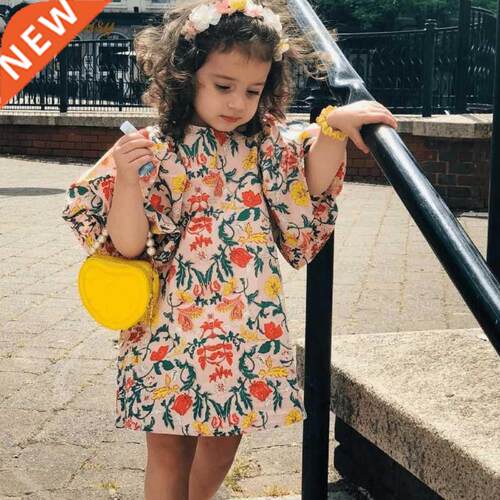 Baby Girl Princess Cotton Floral Dress Puff Sleeve Infant To