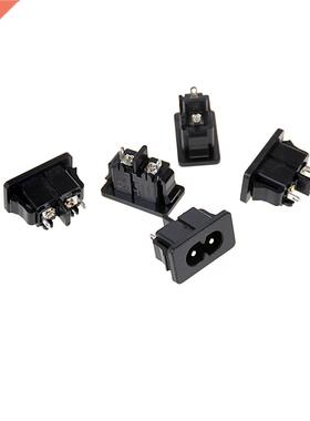 5Pcs AC250V 2.5A IE320 C8 Power Plug Male 2 Pins Black Power