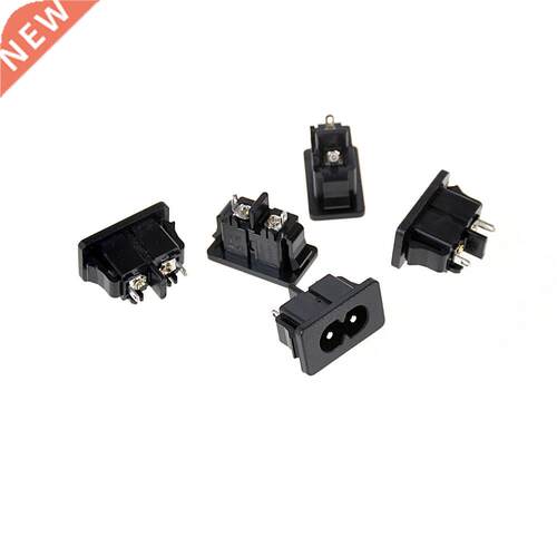 5Pcs AC250V 2.5A IE320 C8 Power Plug Male 2 Pins Black Power