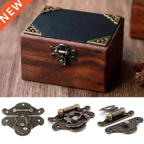 Antique Bronze Lock Jewelry Wooden Box Hasps Drawer Latches