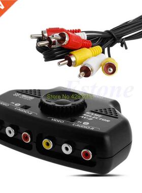 2Way Audio Video AV RCA Game Selector Switch Box Splitter Ca