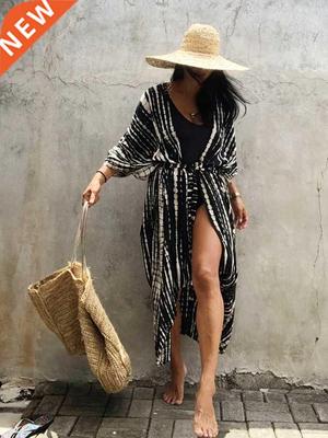 Fitshinling Summer Vintage Kimono Swimwear Halo Dyeing Beach