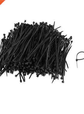 1000pcs Nylon Faener Packaging Electrical Cable Tie Black