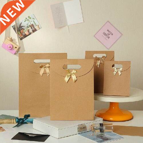 Kraft Paper Bag Candy Packagng Box wth Handle Decor for