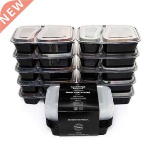 10 Pcs Plastic Reusable Bento Box Meal Storage Food Prep Lun