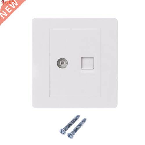 RJ45 Network Sockets Adapter+TV Antenna Coaxial Wall Mount O