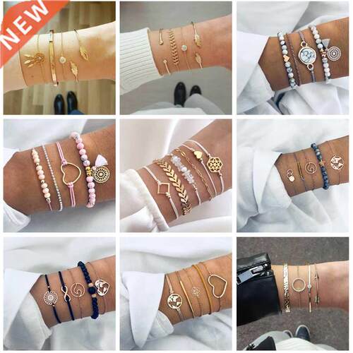 Tocona 30 Styles Bohemian Bracelet Set for women Shell Star