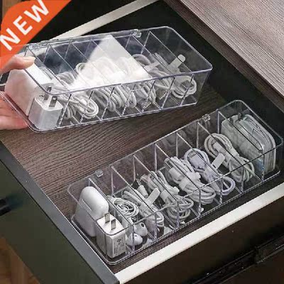 8 Grids Dust-proof Storage Sorting Box Desktop Data Cable