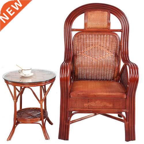 Real rattan chair back chair single bamboo rattan woven