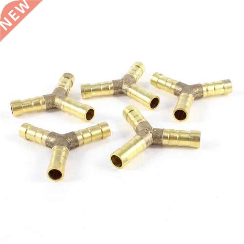 5 Pcs Brass YShape 3 Ways Barb Fitting Adapter for 8mm Tube