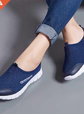 Spring Summer Women Snekers Brethble Mesh Light Flt Lof
