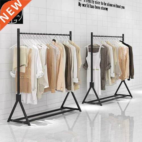 -Clothing store display rack floor hangers仿木色挂衣架