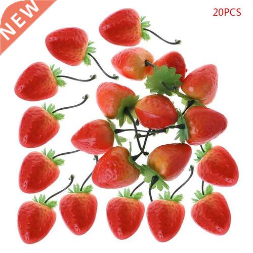 20pcs Lifelike Simulation Artificial Strawberry Fake Fruit