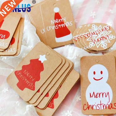 Happy Merry Snowflake Christmas Kraft Paper Tag Ornaments