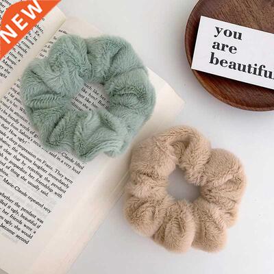 Warm Soft Hair Scrunchies Furry Elastic Hair Band Women Girl