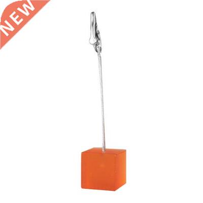 Cube Wire Memo Holder Paper Note Clip (Translucent Orange)
