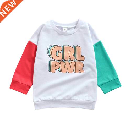 2021 1-6Y Casual Kids Baby Girls Sweatirt GRL PWR Letter P
