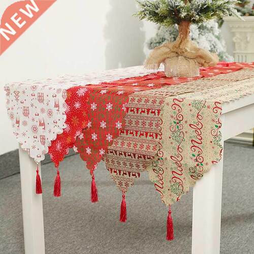 5x180cm Merry Christmas Table Runner Cute Snowflake Elk