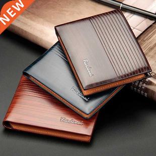 2022 Classic Men Business Purse PU Leather Solid Slim Wallet