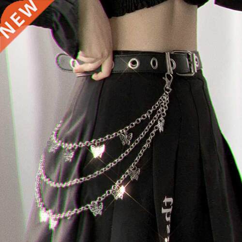 Novelty! Women's Two Layer Butterfly Chain Hip Hop Punk Gold