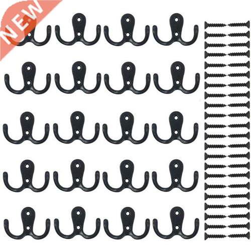 20Pcs Wall Coat Hooks Double Robe Hook Rustic Hooks Retro Cl
