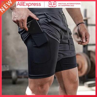 2022 Camo Running Shorts Men 2 In 1 Double-deck Quick Dry S