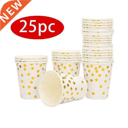25 pieces of gold cup party paper tableware birthday party