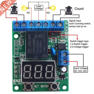 DC 12V Counting Control Relay Module Counter Accumulator Hig