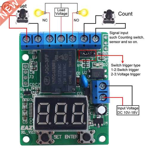 DC 12V Counting Control Relay Module Counter Accumulator Hig