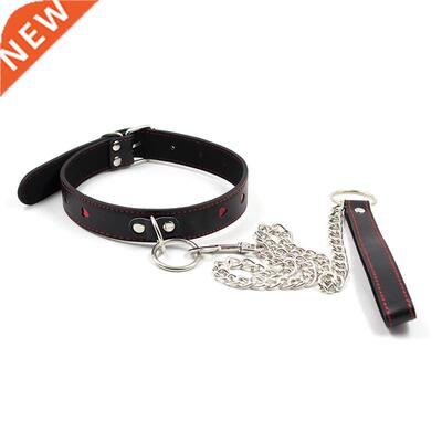 Adjustale Leash Heart-shaped Neck Choker Collar with Chain