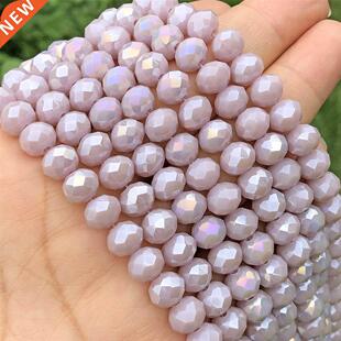 Faceted AB Violet Purple Rondelle Crystal Glass Beads Loose