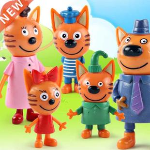 5pcs/lot Three Little Kittens Action Figure Toys Russian Car