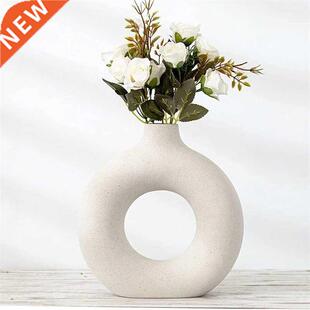 Nordic Circular Hollow Ceramic Vase Flower Home Decoration