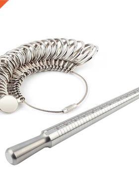 Slver Rng-szer Gauge Tool Fnger Szng Measurng Stck